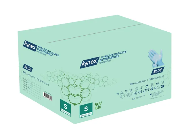 Handschoen Hynex nitril Maat S blauw 3.5gr 100 stuks