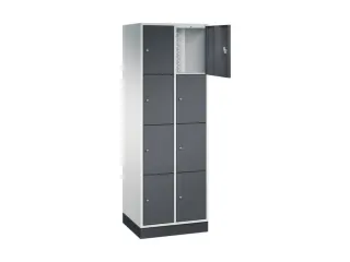 lockerkast,RAL 7035/RAL 7021,HxBxD 1950x620x500mm,2x4vakken,cil.-slot - 1
