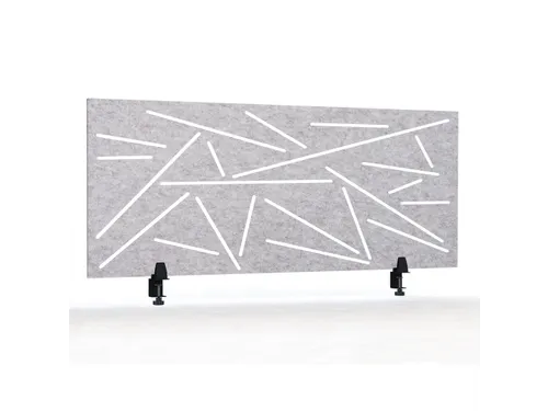 Akoestisch Bureaupaneel met patroon uitsnede 60x160cm Lichtgrijs