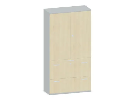 Kantoorkast 1920x1000x430m Romp Lichtgrijs Decor Front Esdoorn
