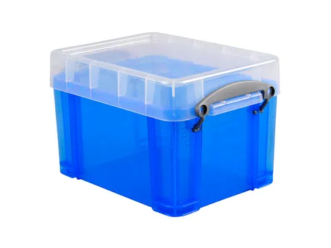 Opbergbox Really Useful 3 liter 245x180x160mm transparant blauw