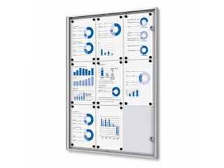 Vitrinekast Mededelingenbord Indoor Economy 9xA4 Zilver - 1