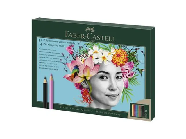 Tekenset Faber-Castell Polychromos en Pitt Grafiet Mat 23-delig