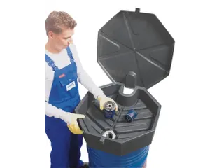 trechter,v. 200l vat,HxØ 190x690mm,m. deksel - 1
