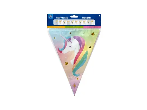 Vlaggenlijn 10 meter Party Flags foil Unicorn