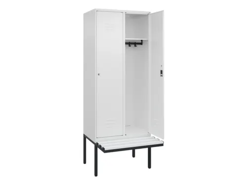 locker met bank,HxBxD 2120x800x815mm,2vak,vak B 400mm,cil.-slot