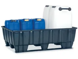 Opvangbak 2x 200l Opvangvol. 220l Pe 370x 1220x 820mm Slede