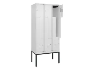 Z-garderobekast,HxBxD 2120x900x500mm,vak B 150/300mm,cil.-slot - 2