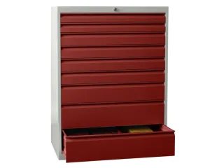 ladekast,HxBxD 1200x715x600mm,9lade(n),cil.-slot,RAL7035,front RAL3000 - 2