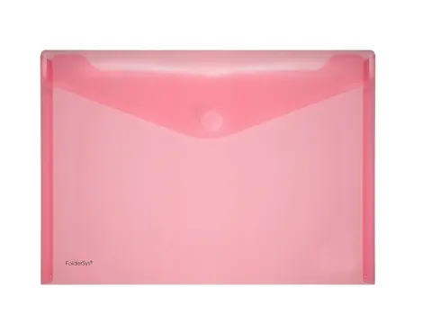 Enveloptas Foldersys A4 dwars PP transp rood A4 Velcro Envelop Rood