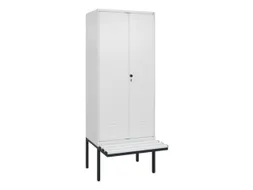 PBM-locker met bank,HxBxD 2120x800x815mm,2vak,vak B 400mm,draaigrendel