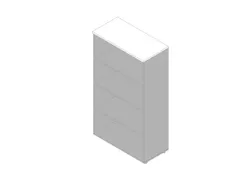 kantoorstelling HxBxD 1600x900x450mm 4 OH 3xhouten vloer aluminium wit