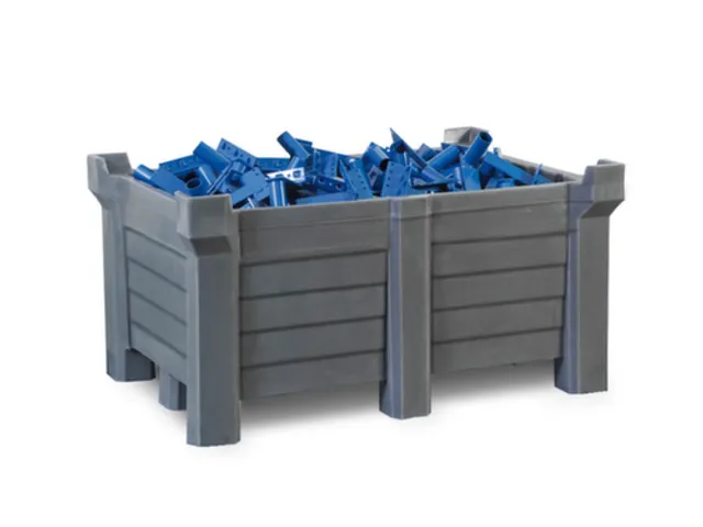 stapelbak,HxLxB 600x800x1200mm,300l,PE,grijs,Wanden gesloten