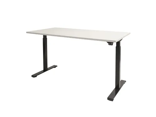 Dextro Basic Zit-sta Bureau Elektrisch 120x80 Krijtwit 25mm Zwart