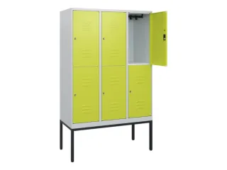 dubbeldekse locker,HxBxD 1950x1200x500mm,3x2vak.,vak B 400mm,cil.-slot - 2
