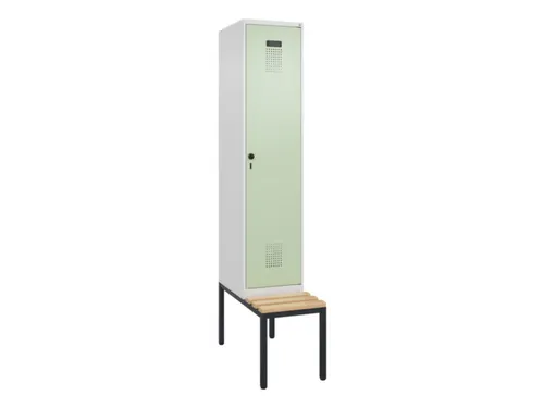 locker met bank,HxBxD 2120x400x815mm,1vak,vak B 400mm,draaigrendel