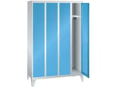 garderobekast,HxBxD 1850x1200x500mm,4vak,vak B 300mm,cil.-slot,voeten