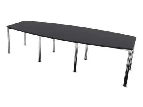 vergadertafel,HxBxD 740x2800x1200mm,vatvormig,CC-zwart