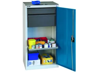 Gereedschapskast 1000x500x500mm 1legbord 2laden Ral7035 Front Ral5010 - 2