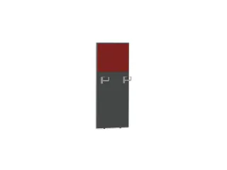 baliepaneel bureau aanbouw rechts MS-donkergrijs BN4011-rood 600mm - 1