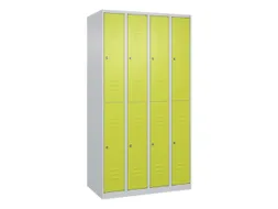 dubbeldekse locker,HxBxD 1850x1000x500mm,4x2vak.,vak B 250mm,cil.-slot