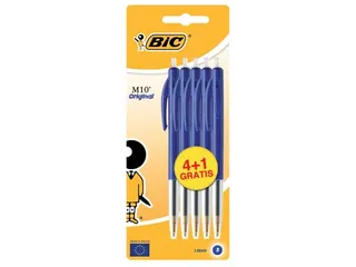 BIC Balpen M10 Blauw Medium Blister 4+1 gratis - 1