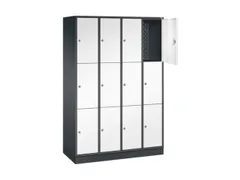 lockerkast,HxBxD 1950x1220x500mm,4x3vakken,cil.-slot,sokkel