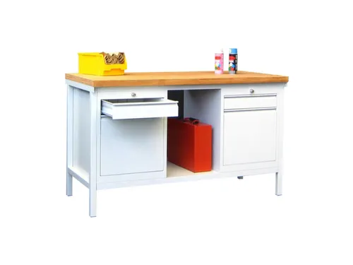 Werkbank 900x1500x700mm 4laden Frame/behuizing Ral7035 Front Ral7035