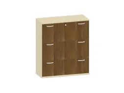 hangmappenkast 1150x1000x430mm 3hangmappenframes esdoorn +Noten
