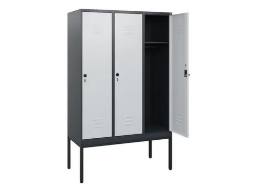 locker,HxBxD 1950x1200x500mm,3vak,vak B 400mm,draaigrendel