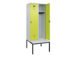 locker met bank,HxBxD 2120x800x815mm,2vak,vak B 400mm,draaigrendel