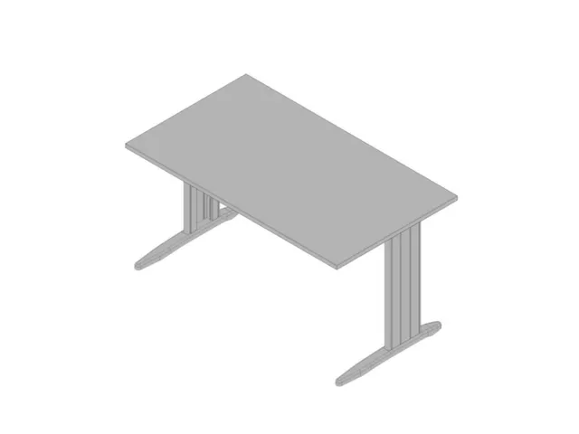 bureau,HxBxD 730x1400x800mm,blad grijs,C-voet aluminium