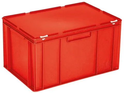 Euronorm Stapelkrat Hxlxb 330x600x400mm 63l Met Deksel Rood