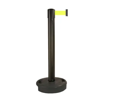 Afzetsysteem Paal Pvc HxØ 970x90mm Band Neongeel Paal Zwart