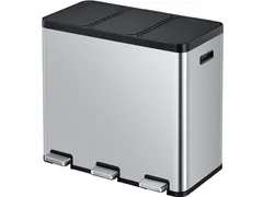 Afvalbak EKO Essential Recycler pedaalemmer 3x20 liter RVS