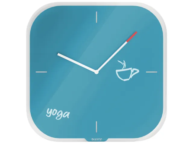 Wandklok Leitz Cosy blauw glas