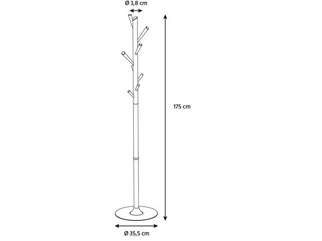 Tree kapstok in modern wit/beukenhout 8 haken 175 cm
