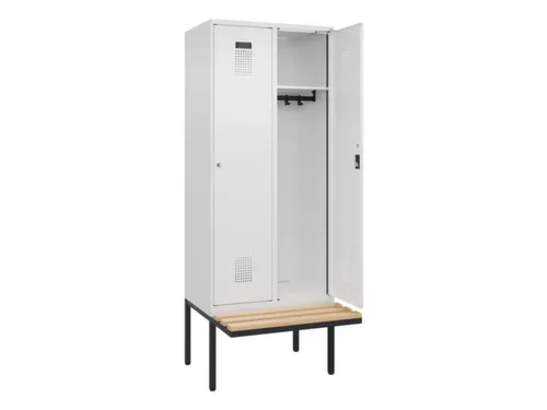 locker met bank,HxBxD 2120x800x815mm,2vak,vak B 400mm,cilinderslot