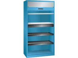 roldeurkast 1950x1000x580mm 4xStalen bodem 1lade cil.-slot RAL5012