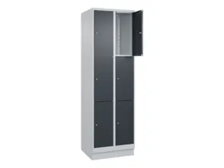 lockerkast,HxBxD 1950x600x500mm,2x3vakken,vak B 300mm,cil.-slot,sokkel - 1