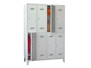 dubbeldekse locker,HxBxD 1850x1200x500mm,4x2vak.,RAL7035,front RAL7035 - 1
