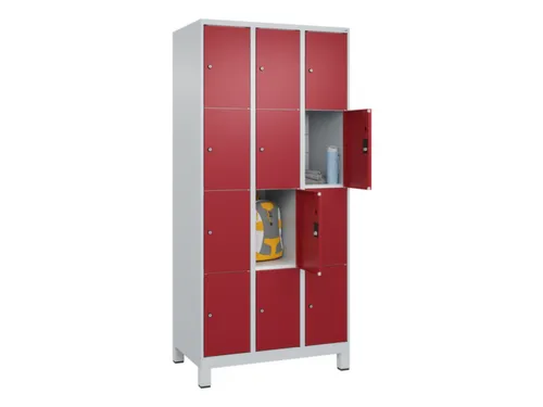 lockerkast,HxBxD 1950x900x500mm,3x4vakken,vak B 300mm,cil.-slot,voeten