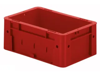 Euronorm Stapelkrat 120x300x200mm 4.1l Wanden/Bodem Gesloten Rood - 1