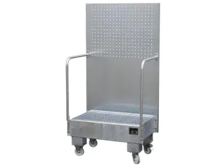 verrijdbare opvangbak,v. 2x60l vat,opvangvol. 60l,HxBxD 1685x890x570mm - 1