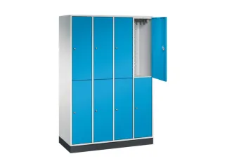 Dubbeldekse garderobekast,RAL 7035/RAL 5012,HxBxD 1950x1220x500mm - 1