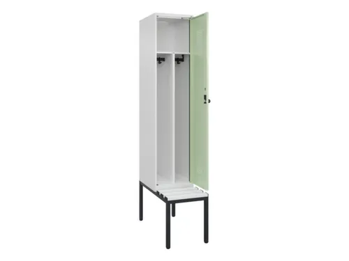 locker met bank,voor scheiding van kleding,HxBxD 2120x400x815mm,1vak
