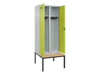 locker met bank,voor scheiding van kleding,HxBxD 2120x800x815mm,2vak - 1