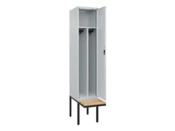 locker met bank,voor scheiding van kleding,HxBxD 2120x400x815mm,1vak