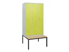 locker met bank,HxBxD 1950x900x815mm,3vak,vak B 300mm,cil.-slot