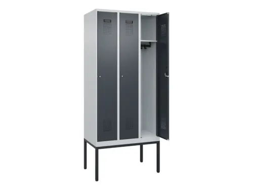 locker,HxBxD 2120x900x500mm,3vak,vak B 300mm,cil.-slot,voetonderstel
